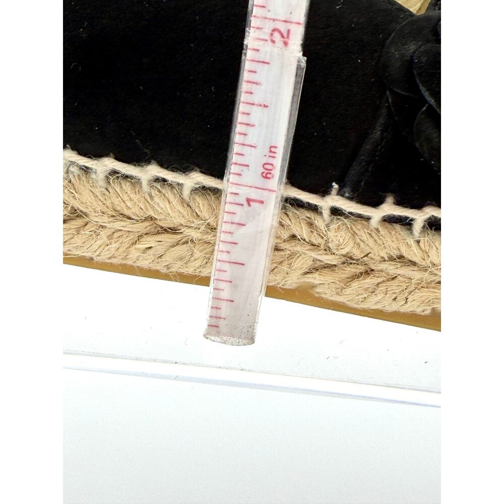 Chanel Interlocking CC Logo Camellia Espadrilles Black Suede Size 39 / 9 - Picture 14 of 16